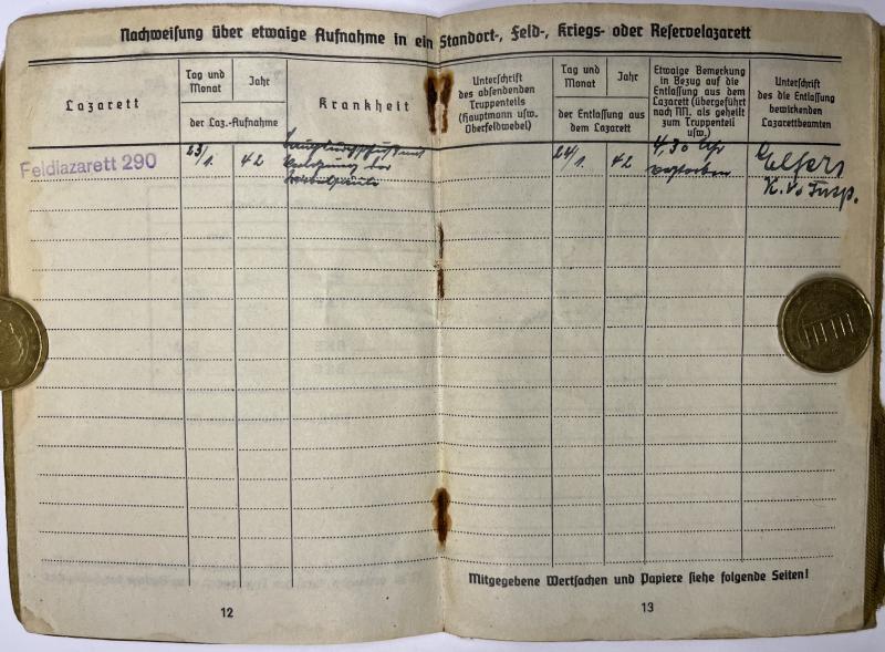 Soldbuch - WH (Heer) - 290.Inf.Div. - Witthaus