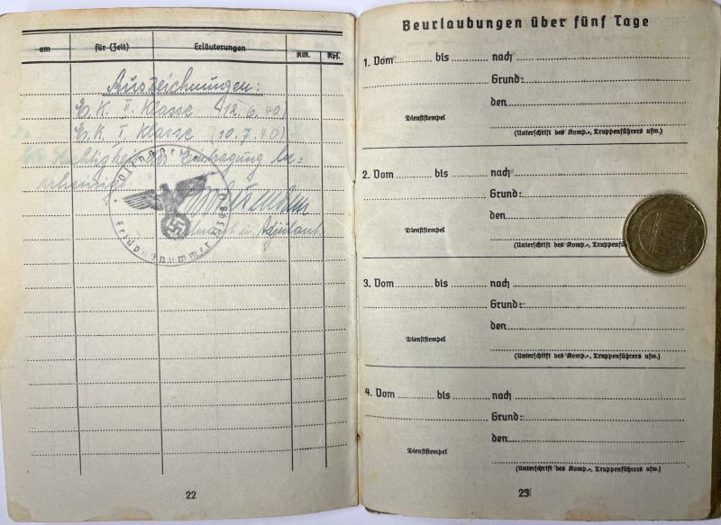 Soldbuch - WH (Heer) - 290.Inf.Div. - Witthaus