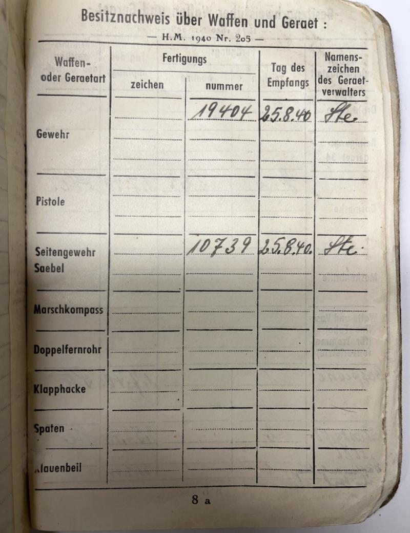 Soldbuch WH (Heer) - Sich.Rgt.197 - Bordeaux - Oelrich