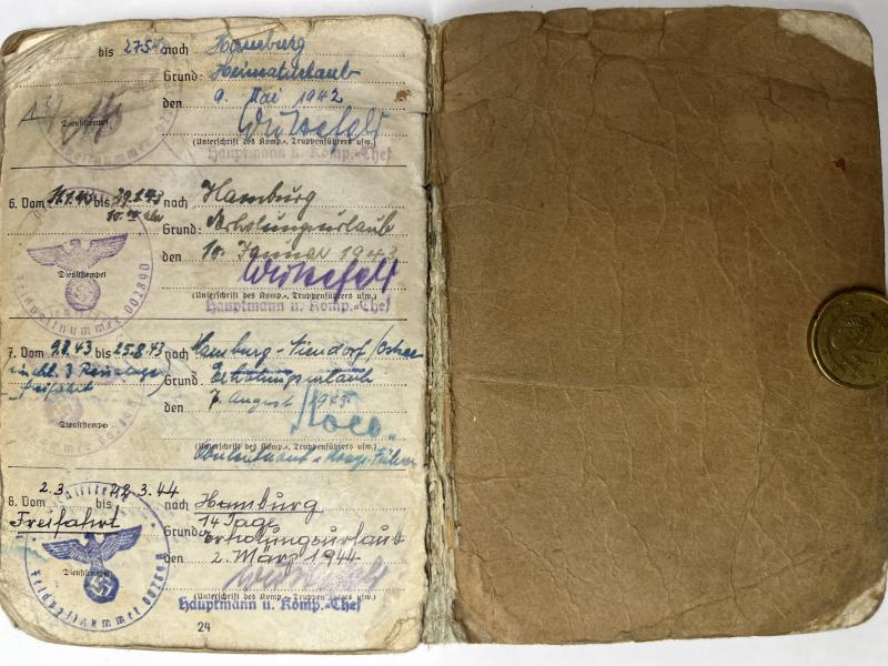 Soldbuch WH (Heer) - Sich.Rgt.197 - Bordeaux - Oelrich