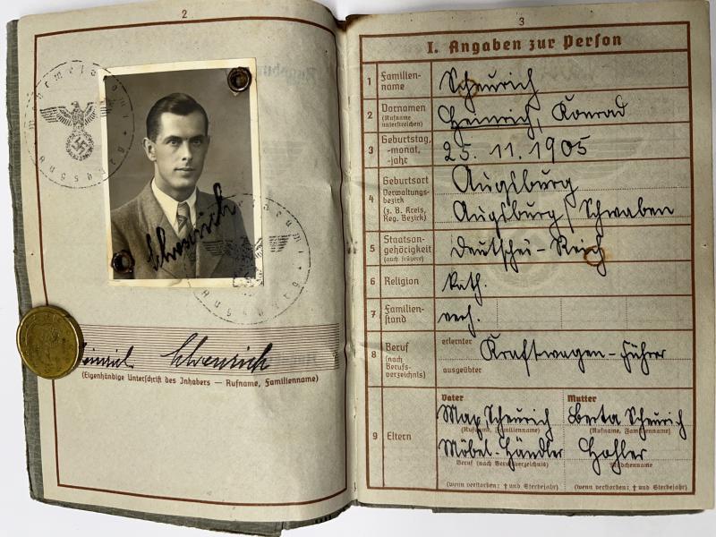 Wehrpass - WH (Heer) - 17.Pz.Div. - Scheurich