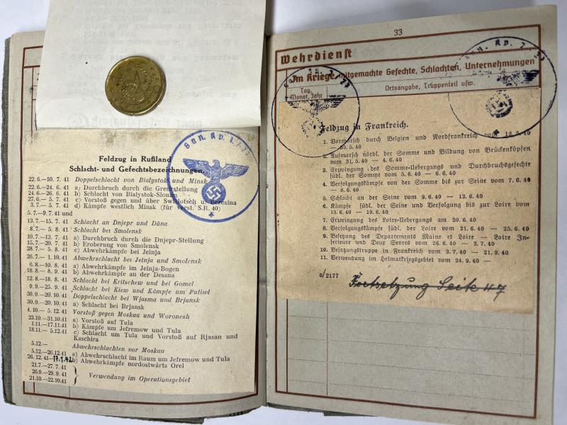 Wehrpass - WH (Heer) - 17.Pz.Div. - Scheurich