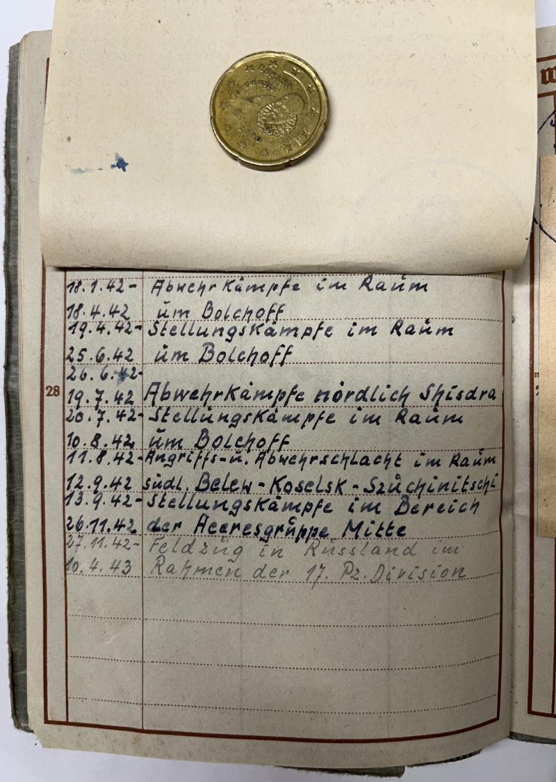 Wehrpass - WH (Heer) - 17.Pz.Div. - Scheurich