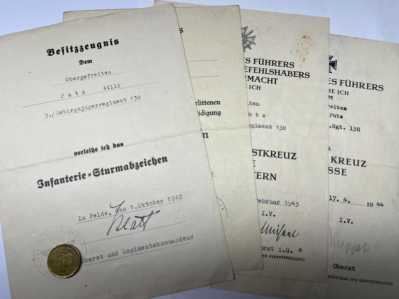 Citation grouping - WH (Heer) - 3.Gebirgs Div. - Putz