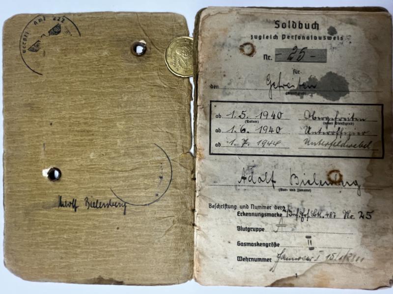Wehrpass/Soldbuch/Arbeitsbuch - 181.Inf.Div. - Bielenberg