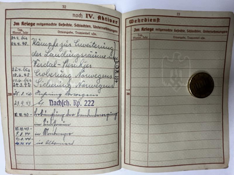 Wehrpass/Soldbuch/Arbeitsbuch - 181.Inf.Div. - Bielenberg