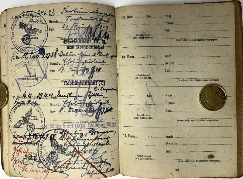 Soldbuch - KM - 10.Minensuchflottille - St.Nazaire - Fabricius