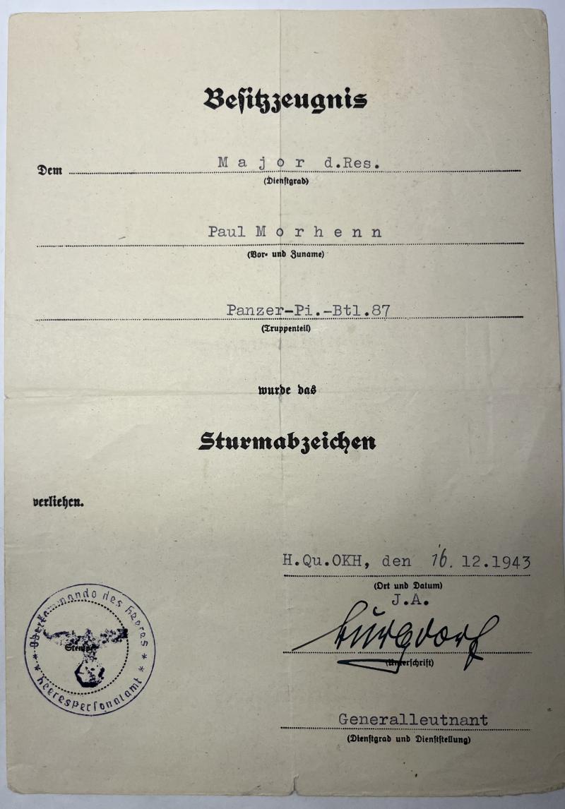 Citation - WH (Heer) - 25.Pz.Div. - Morhenn