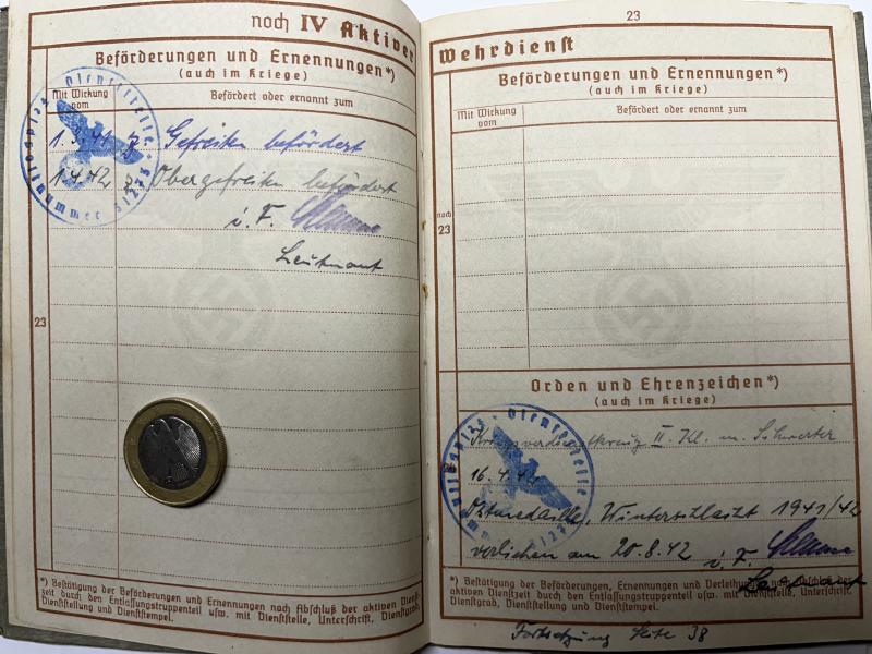 Wehrpass - WH (Heer) - 293.Inf.Div. - Wolke