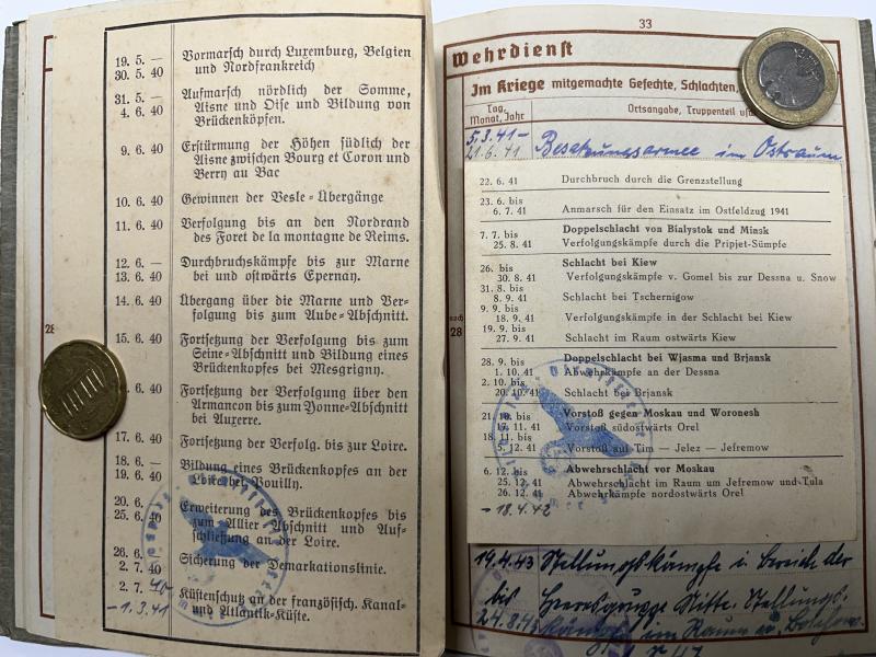 Wehrpass - WH (Heer) - 293.Inf.Div. - Wolke