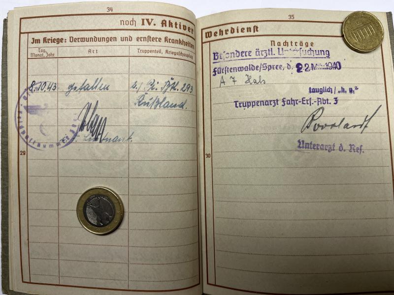 Wehrpass - WH (Heer) - 293.Inf.Div. - Wolke