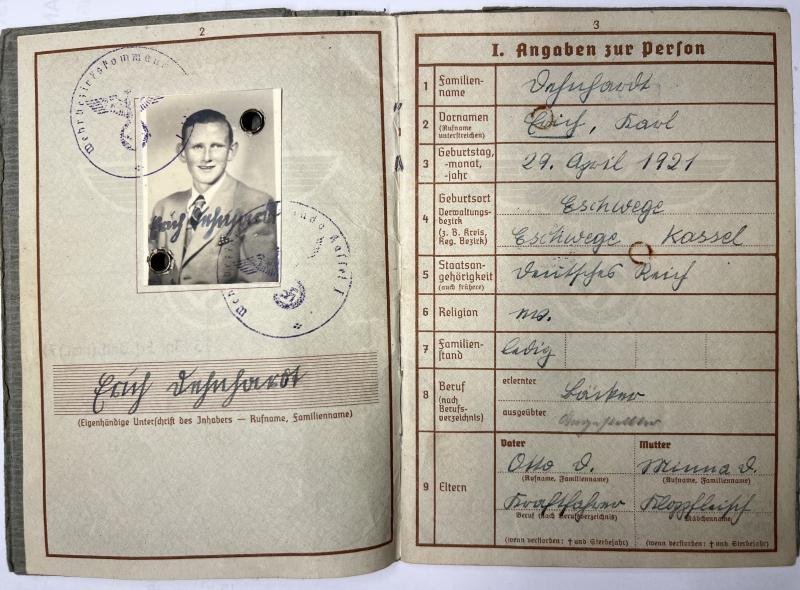 Wehrpass - WH (Heer) - 29.Inf.Div.- Dehnhardt