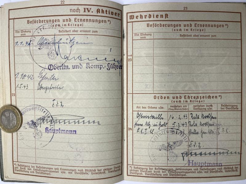 Wehrpass - WH (Heer) - 29.Inf.Div.- Dehnhardt