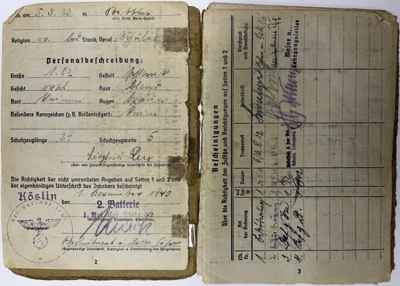 Soldbuch/citations - WH (Heer) - 709.Inf.Div. - D-Day - Rux