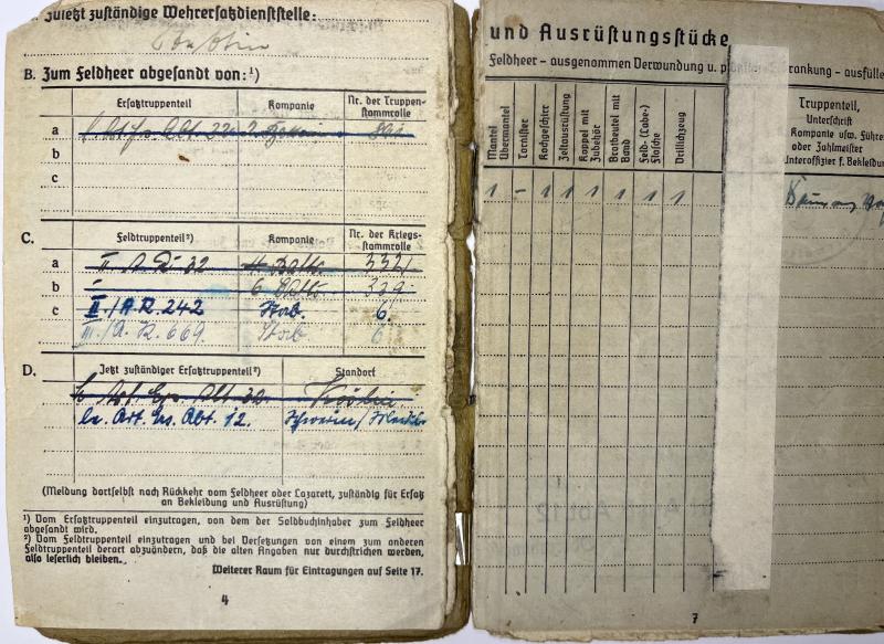 Soldbuch/citations - WH (Heer) - 709.Inf.Div. - D-Day - Rux