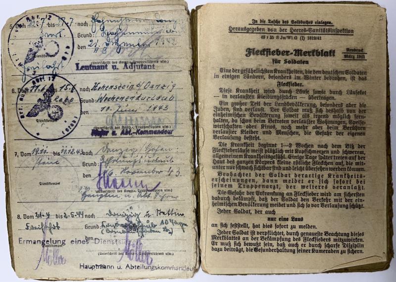 Soldbuch/citations - WH (Heer) - 709.Inf.Div. - D-Day - Rux
