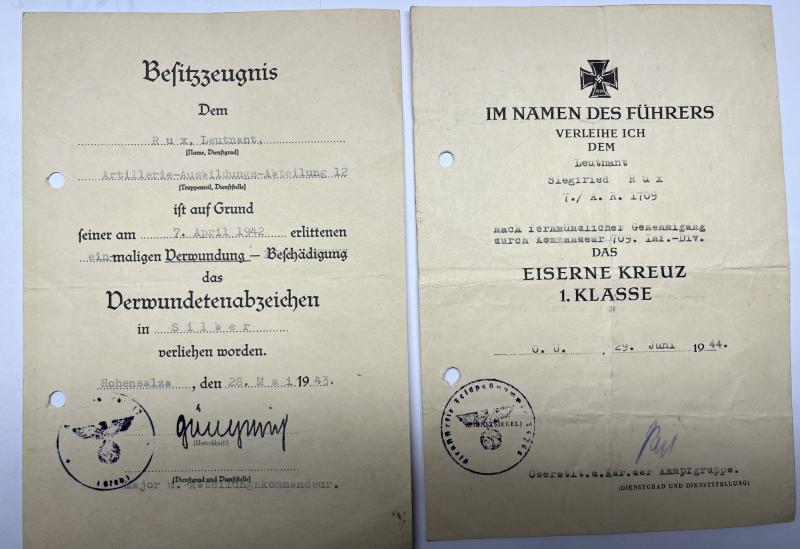 Soldbuch/citations - WH (Heer) - 709.Inf.Div. - D-Day - Rux