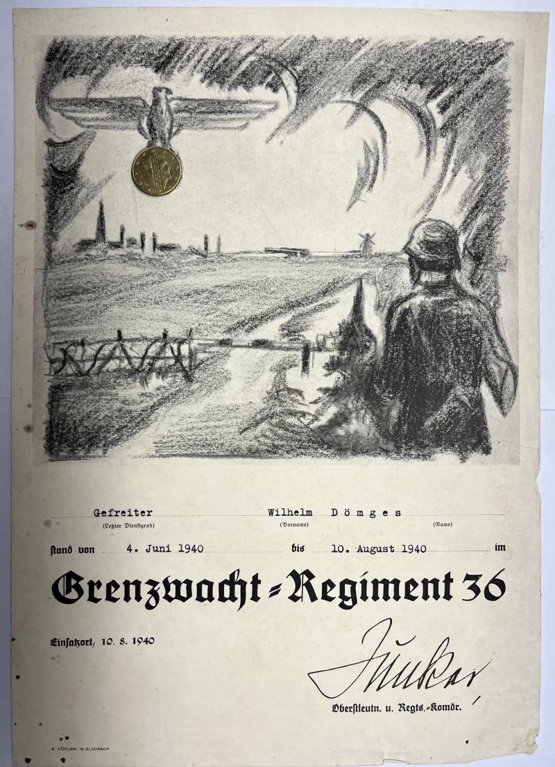 Citation - WH (Heer) - Grenzwacht-Rgt.36 - Dömges