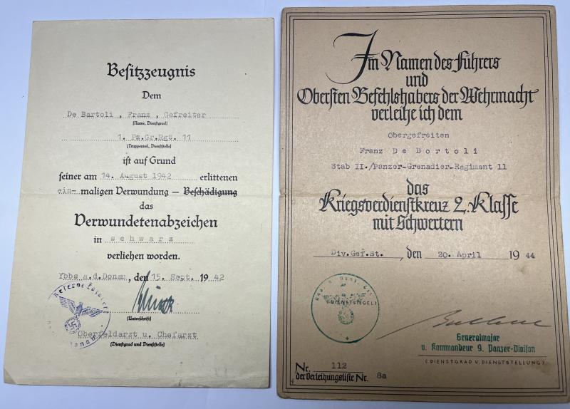 Citation grouping - WH (Heer) - 9.Pz.Div. - De Bortoli