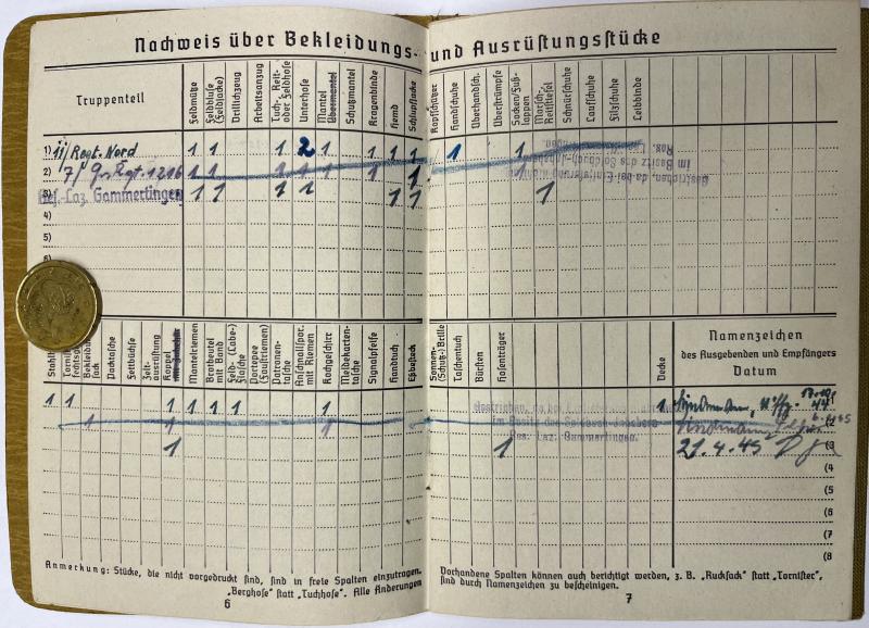 Soldbuch - WH (Heer) - 462.Inf.Div./462.V.G.D. - Metz - Deck