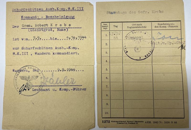 Soldbuch/citations - WH (Heer) - 359.Inf.Div. - Krebsr