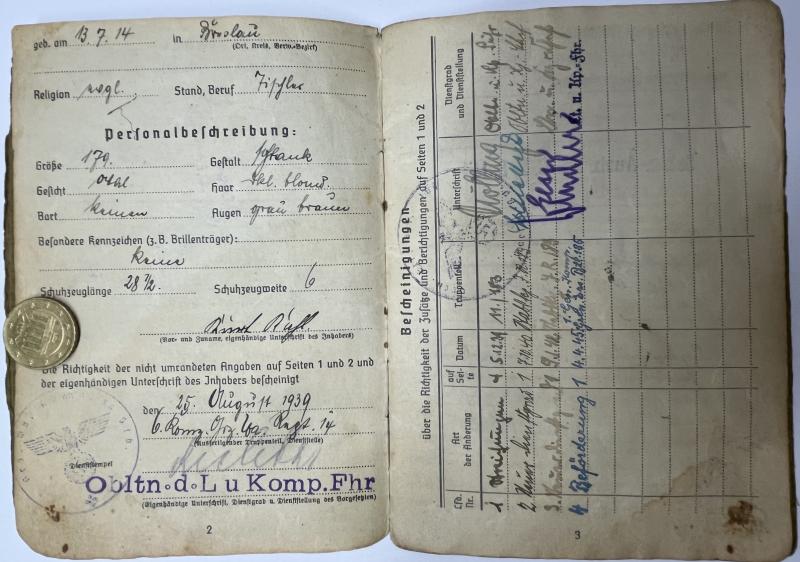 Soldbuch - WH (Heer) - 357.Inf.Div./Ausbildungs-Div.464. - Kahl