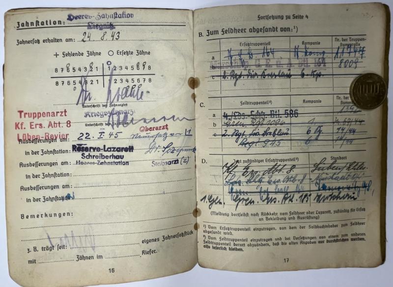 Soldbuch - WH (Heer) - 357.Inf.Div./Ausbildungs-Div.464. - Kahl