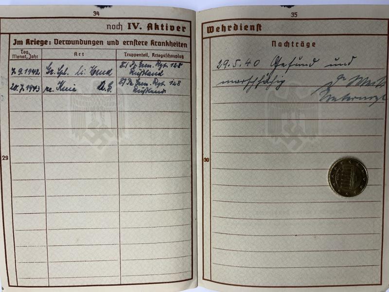 Wehrpass - WH (Heer) - Pz.Jäg.Ers.Abt.5 /23.Pz.Div. - Hutschalik