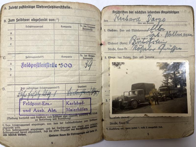 Wehrpass /Soldbuch /citation - WH (Heer) -