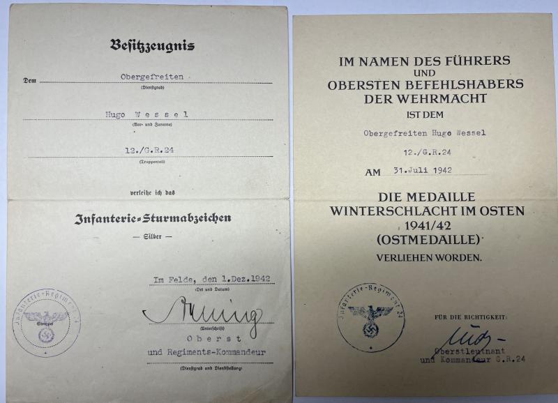 Citation grouping - WH (Heer) - 21.Inf.Div. - Wessel