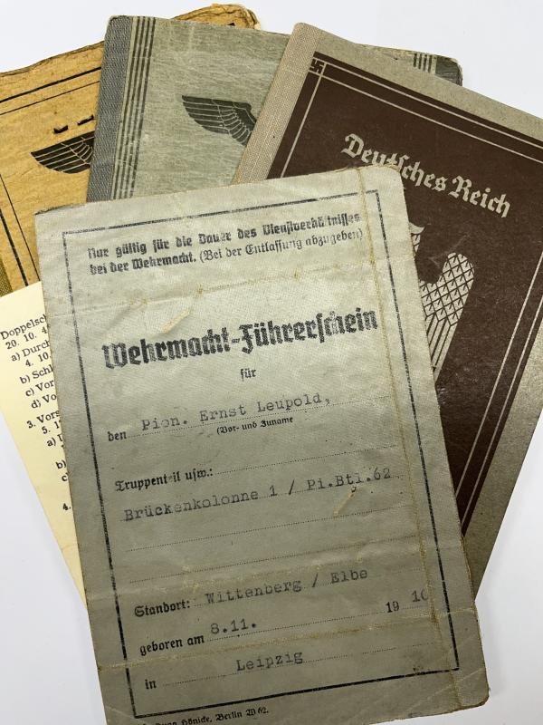 Wehrpass/Soldbuch - WH (Heer) - Pionier Btl.62 - Leupold