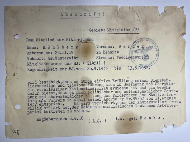 I.D. lot - HY - Reichsparteitag - Mühlberg