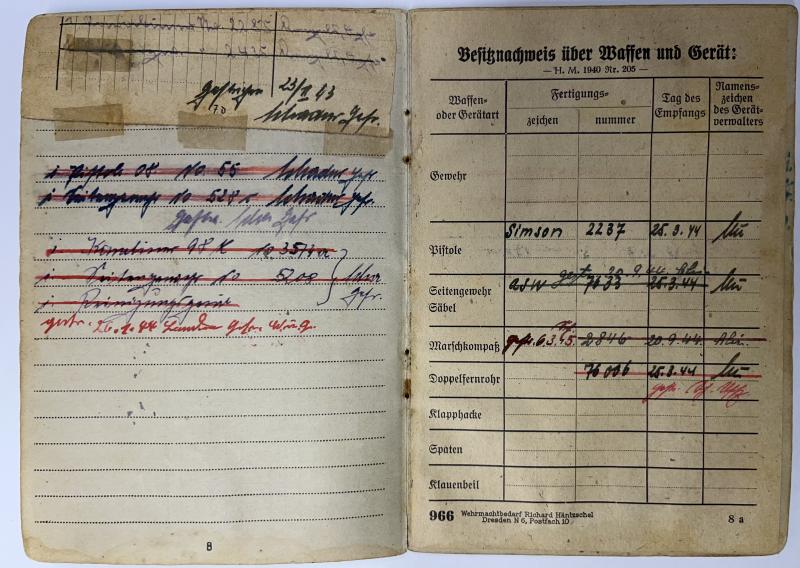 Soldbuch - Luftwaffe - 19.Flak Div. - Crete - Wittfeld