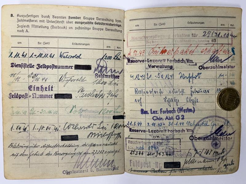 Soldbuch - Luftwaffe - 19.Flak Div. - Crete - Wittfeld