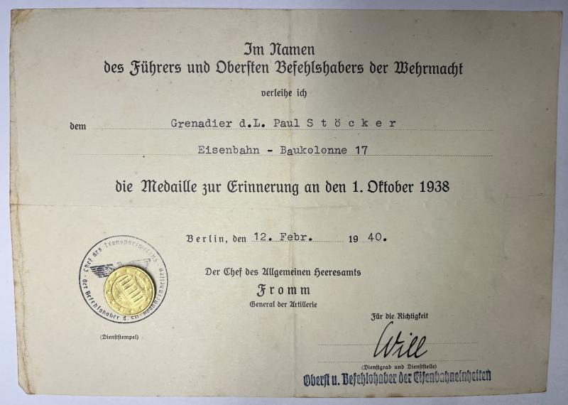 Citation - WH (Heer) - Eisenbahn-Baukolonne 17 - Stöcker