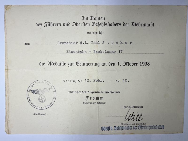 Citation - WH (Heer) - Eisenbahn-Baukolonne 17 - Stöcker