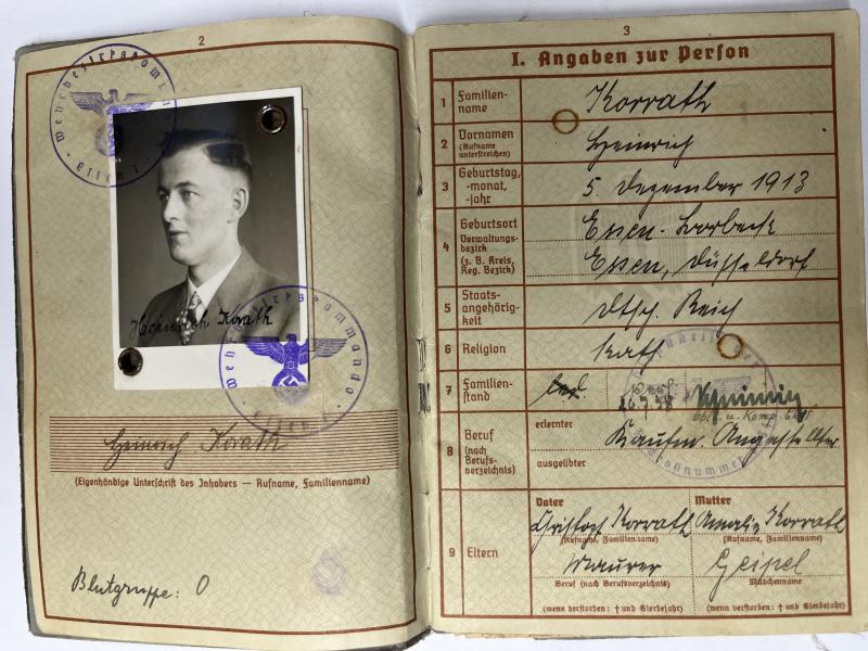 Wehrpass - WH (Heer) - 253.Inf.Div. - Kor(r)ath