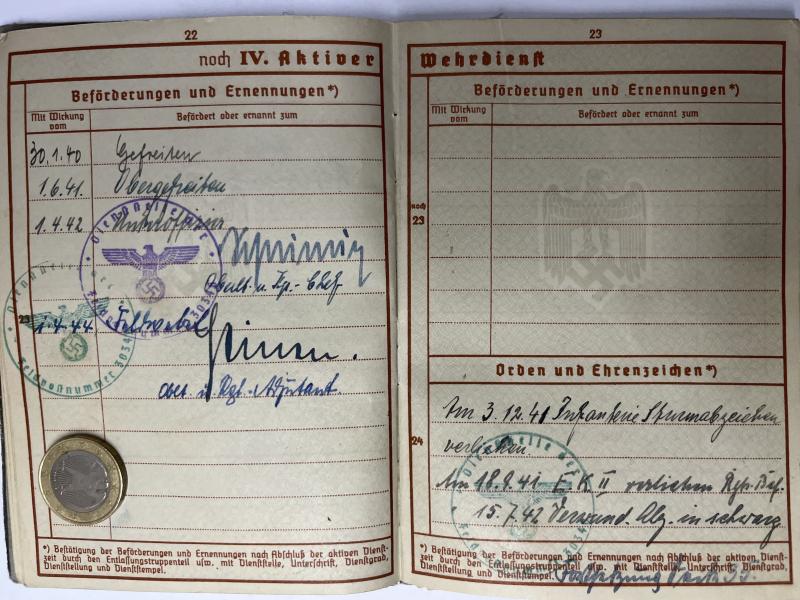 Wehrpass - WH (Heer) - 253.Inf.Div. - Kor(r)ath