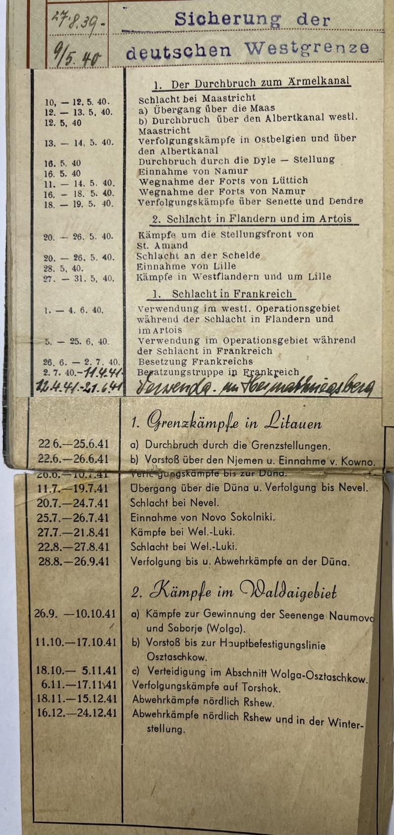 Wehrpass - WH (Heer) - 253.Inf.Div. - Kor(r)ath