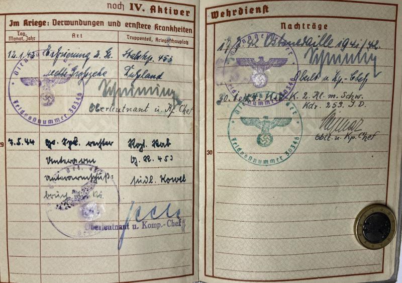 Wehrpass - WH (Heer) - 253.Inf.Div. - Kor(r)ath