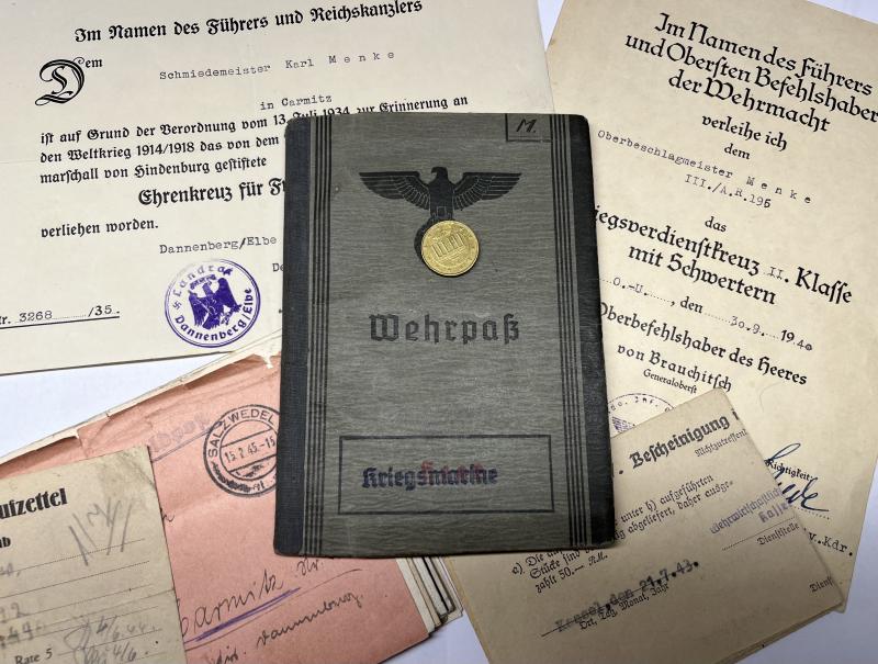 Wehrpass/citations -  KM/Heer - 347.Inf.Div. - Menke