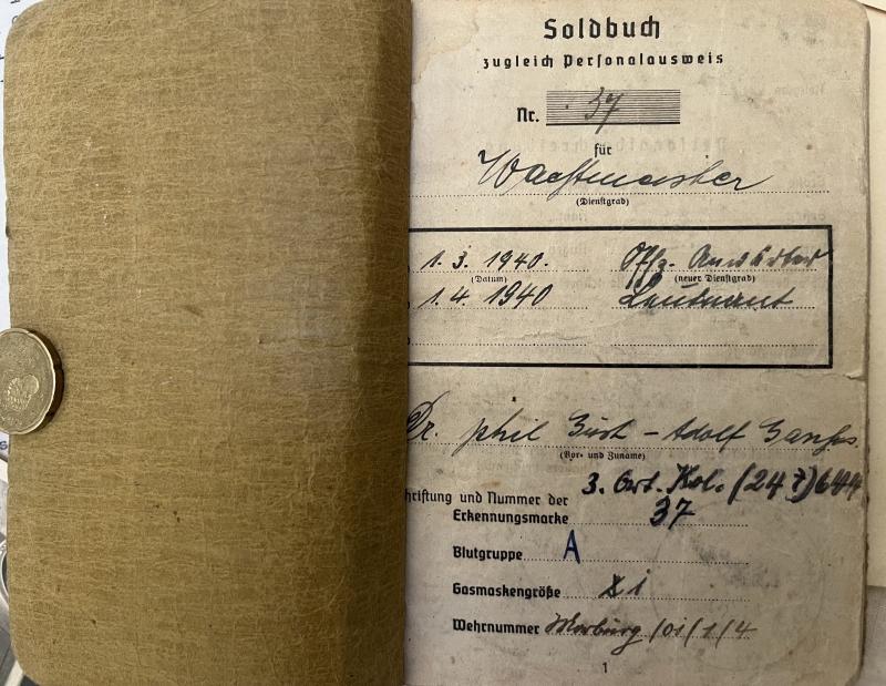 Soldbuch/citation grouping - WH (Heer) - 153.Inf.Div. - Ganss