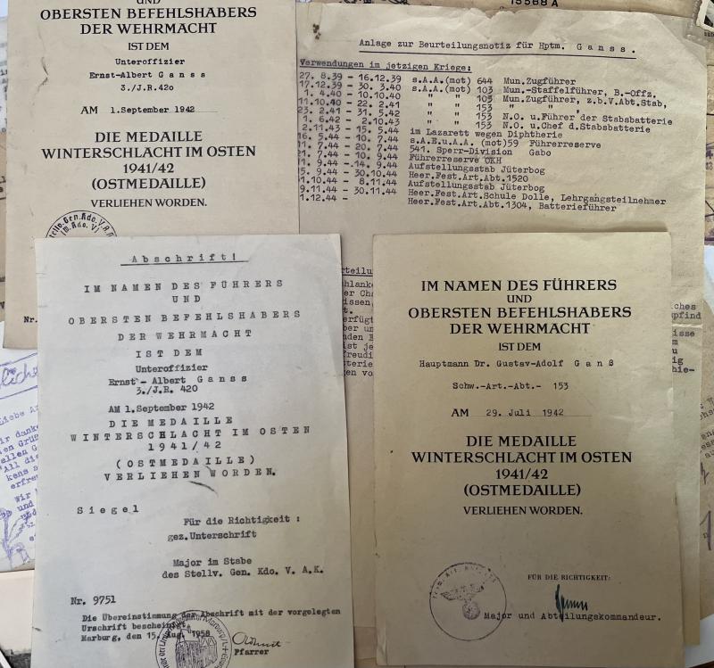 Soldbuch/citation grouping - WH (Heer) - 153.Inf.Div. - Ganss