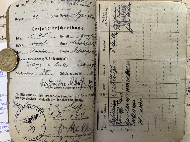 Soldbuch/citation grouping - WH (Heer) - 153.Inf.Div. - Ganss