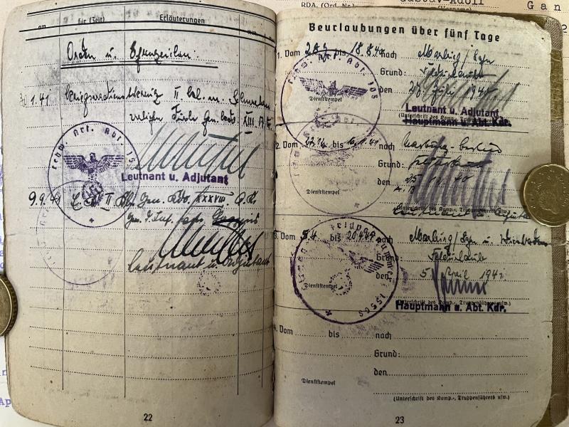 Soldbuch/citation grouping - WH (Heer) - 153.Inf.Div. - Ganss