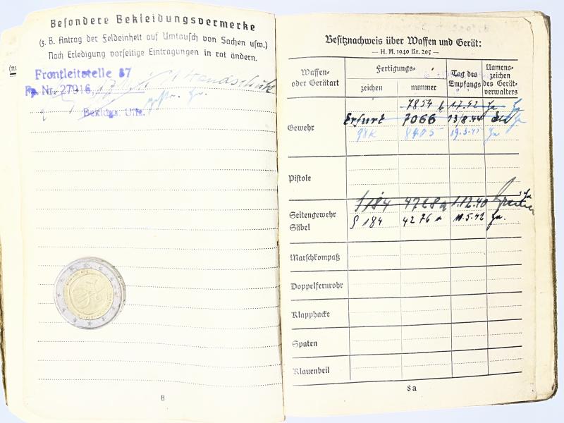 Soldbuch WH (Heer) - Nachschub Btl.505 - Ziegler