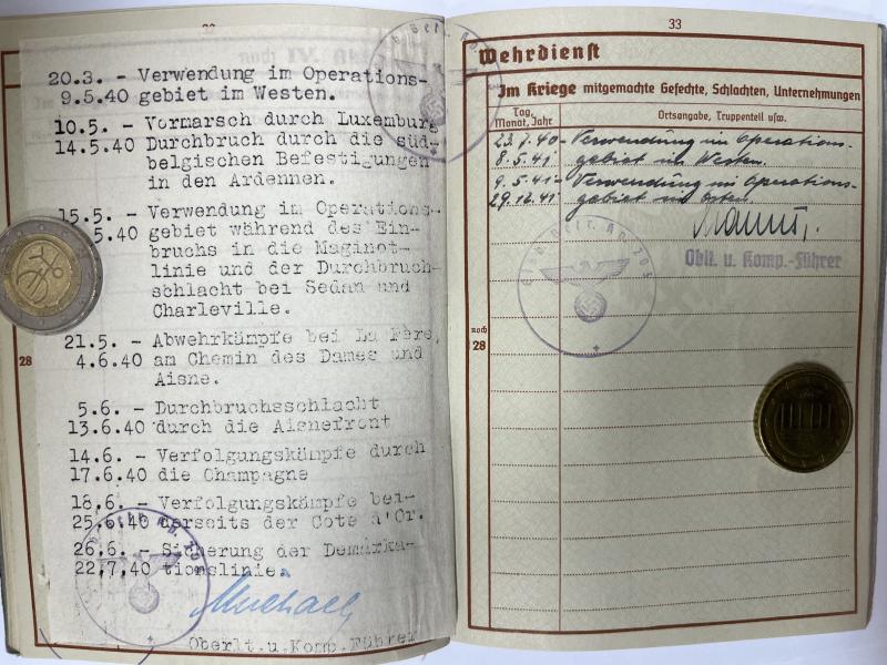 Wehrpass - WH (Heer) - 1.Pz.Div. - Rademacher