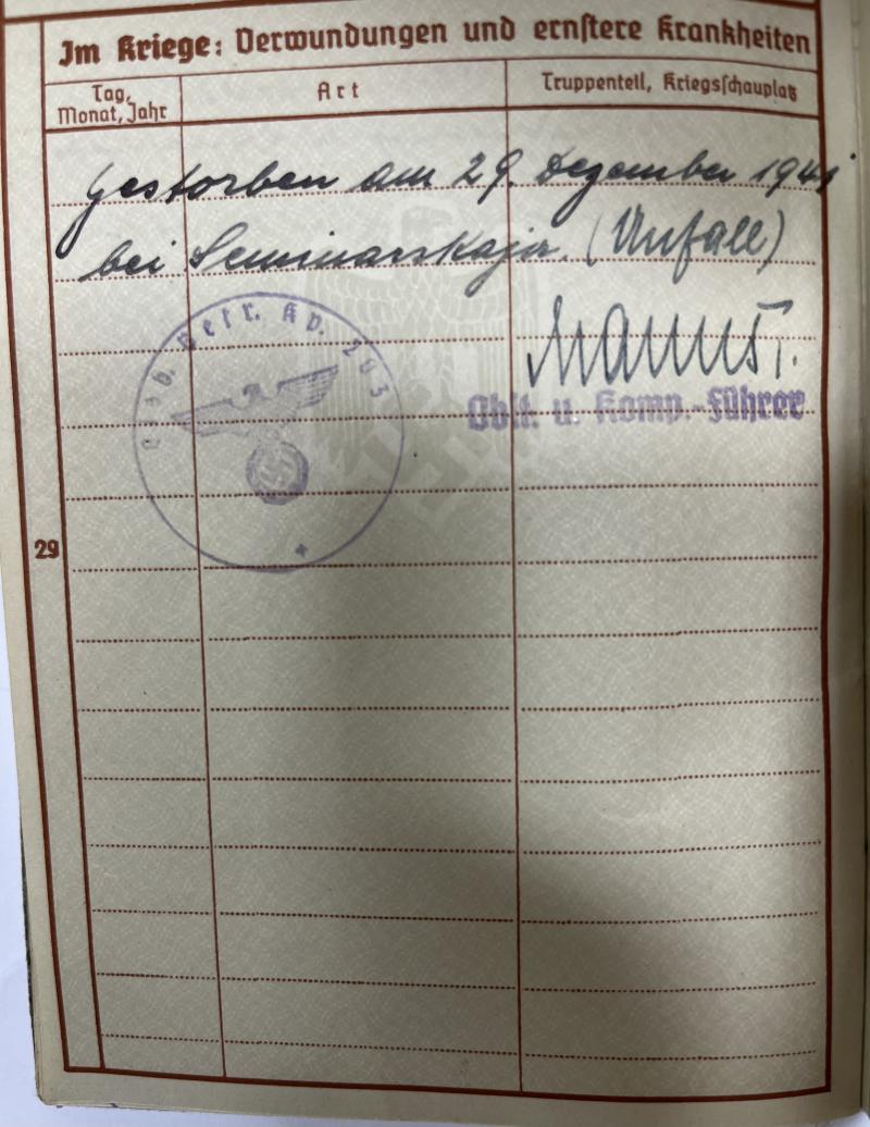 Wehrpass - WH (Heer) - 1.Pz.Div. - Rademacher