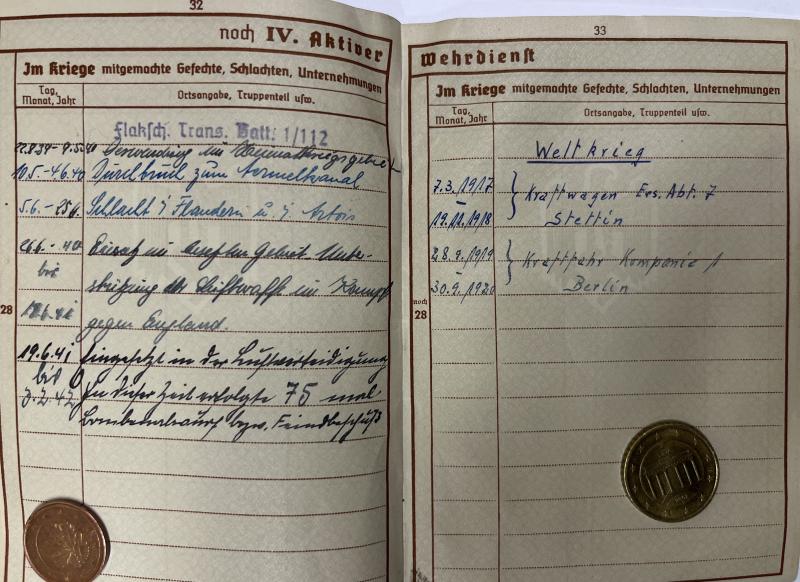 Wehrpass - Luftwaffe - Stabskp.H.Quartier des Oberbefehlhaber der Luftwaffe - Weinschenker