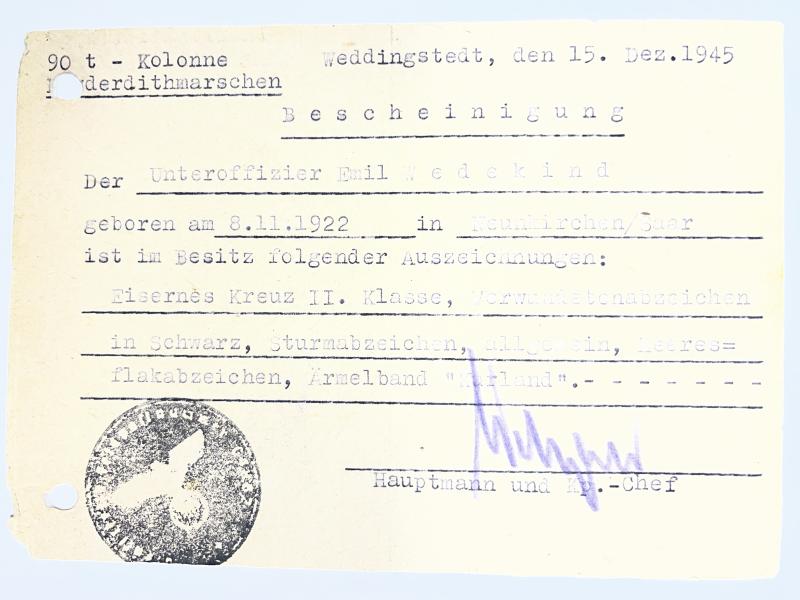 Citation grouping - WH (Heer) - 11.Inf.Div. - Wedekind